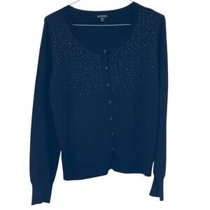 George Black Cardigan Sweater with Elegant Detailing